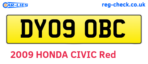 DY09OBC are the vehicle registration plates.