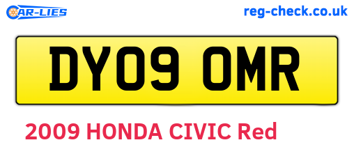 DY09OMR are the vehicle registration plates.
