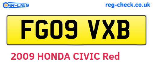 FG09VXB are the vehicle registration plates.