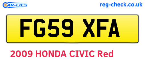 FG59XFA are the vehicle registration plates.