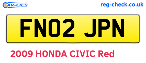 FN02JPN are the vehicle registration plates.