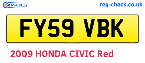 FY59VBK are the vehicle registration plates.