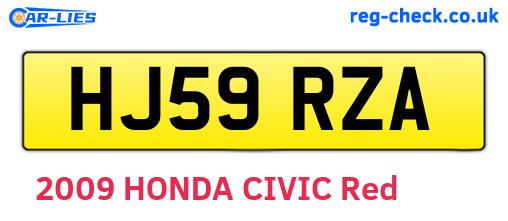 HJ59RZA are the vehicle registration plates.