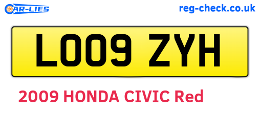 LO09ZYH are the vehicle registration plates.