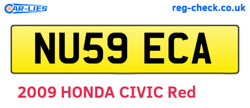 NU59ECA are the vehicle registration plates.