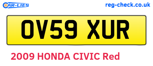 OV59XUR are the vehicle registration plates.