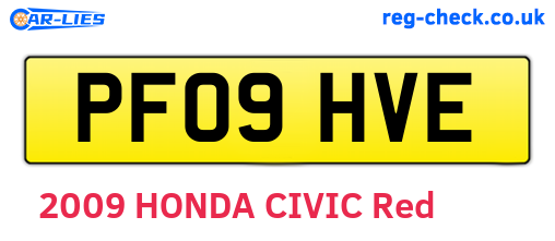 PF09HVE are the vehicle registration plates.