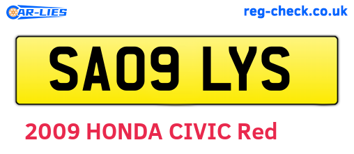 SA09LYS are the vehicle registration plates.