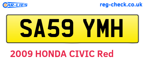 SA59YMH are the vehicle registration plates.