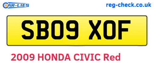 SB09XOF are the vehicle registration plates.
