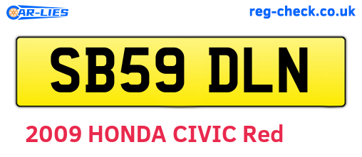 SB59DLN are the vehicle registration plates.