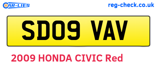 SD09VAV are the vehicle registration plates.