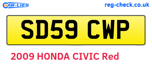SD59CWP are the vehicle registration plates.
