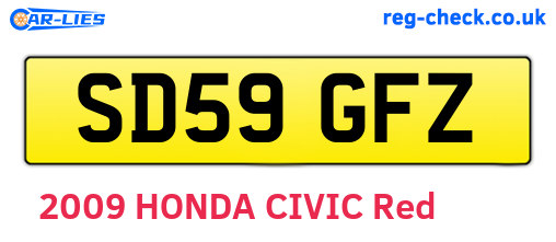 SD59GFZ are the vehicle registration plates.