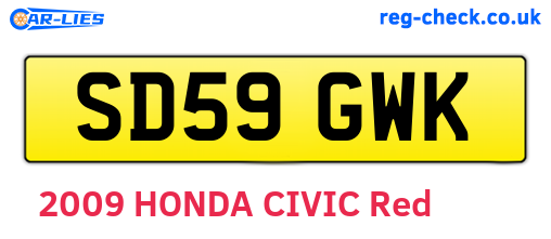 SD59GWK are the vehicle registration plates.