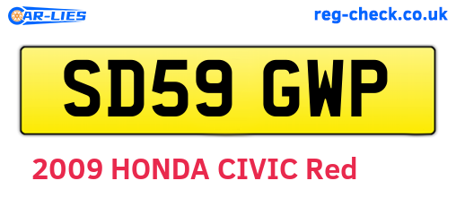 SD59GWP are the vehicle registration plates.