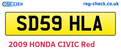 SD59HLA are the vehicle registration plates.