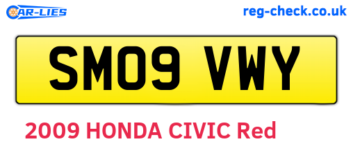 SM09VWY are the vehicle registration plates.