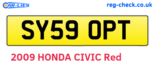SY59OPT are the vehicle registration plates.
