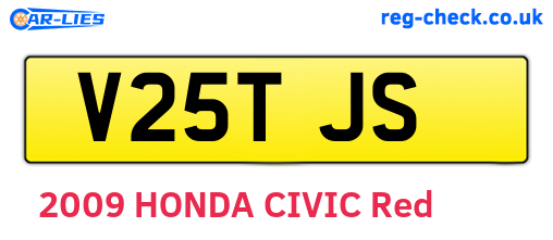 V25TJS are the vehicle registration plates.