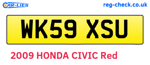 WK59XSU are the vehicle registration plates.