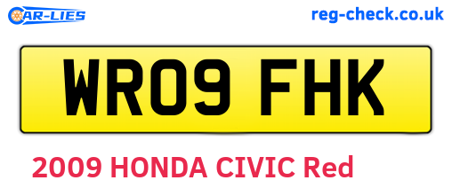 WR09FHK are the vehicle registration plates.