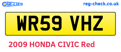 WR59VHZ are the vehicle registration plates.