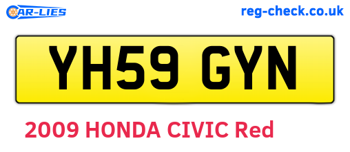 YH59GYN are the vehicle registration plates.