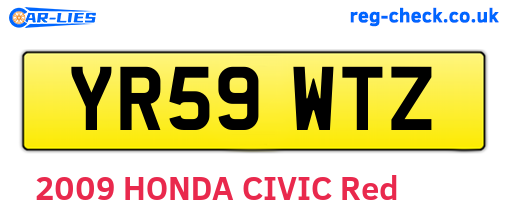 YR59WTZ are the vehicle registration plates.