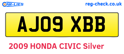 AJ09XBB are the vehicle registration plates.