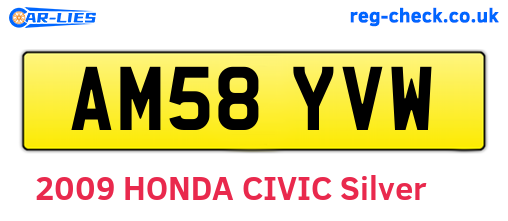 AM58YVW are the vehicle registration plates.