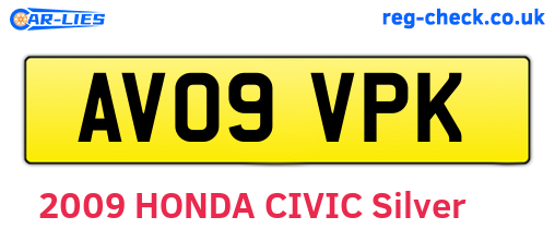 AV09VPK are the vehicle registration plates.