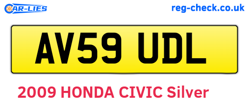 AV59UDL are the vehicle registration plates.