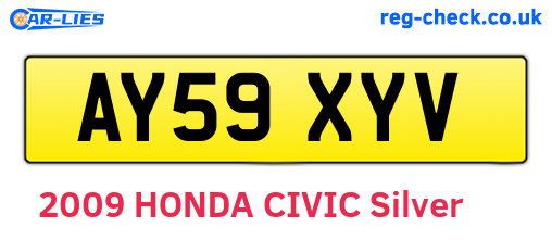 AY59XYV are the vehicle registration plates.