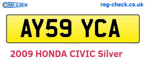 AY59YCA are the vehicle registration plates.