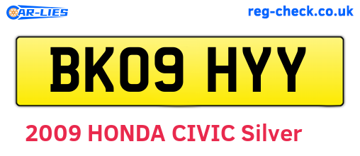 BK09HYY are the vehicle registration plates.