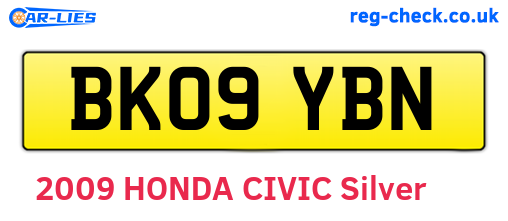 BK09YBN are the vehicle registration plates.
