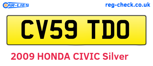 CV59TDO are the vehicle registration plates.