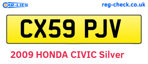 CX59PJV are the vehicle registration plates.
