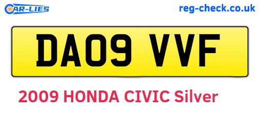 DA09VVF are the vehicle registration plates.