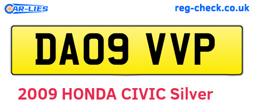 DA09VVP are the vehicle registration plates.