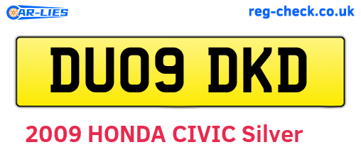 DU09DKD are the vehicle registration plates.