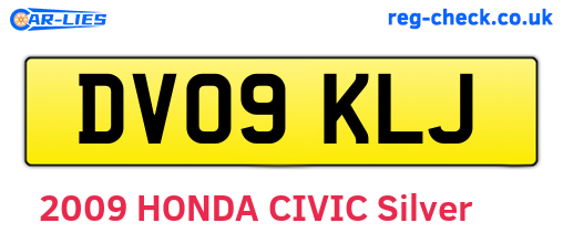 DV09KLJ are the vehicle registration plates.