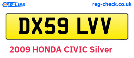 DX59LVV are the vehicle registration plates.