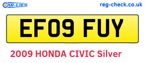 EF09FUY are the vehicle registration plates.