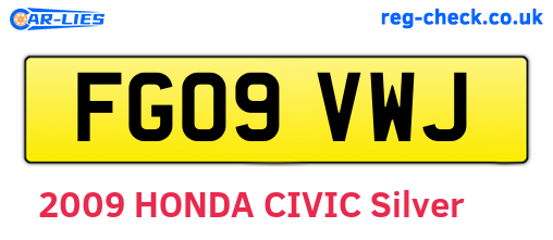 FG09VWJ are the vehicle registration plates.