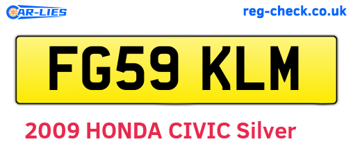 FG59KLM are the vehicle registration plates.