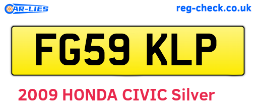 FG59KLP are the vehicle registration plates.