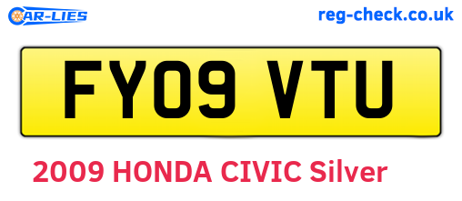 FY09VTU are the vehicle registration plates.