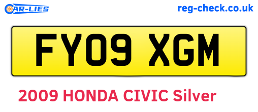 FY09XGM are the vehicle registration plates.